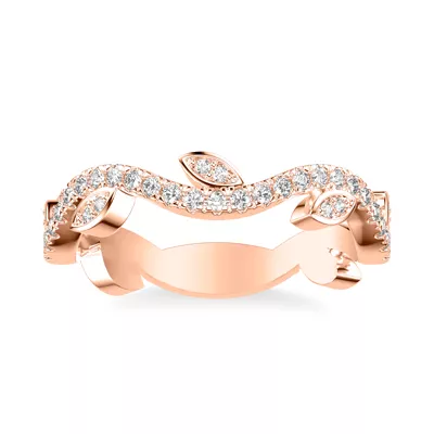 Wavy Floral Vine Diamond  Band