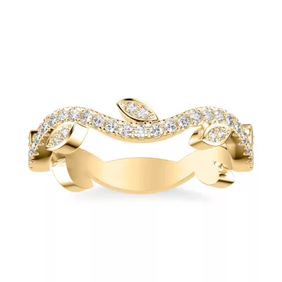 Wavy Floral Vine Diamond  Band