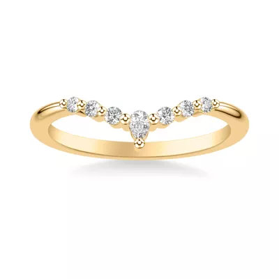 Chevron Pear Crown Diamond Band