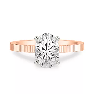 Fluted Solitaire Engagement Ring