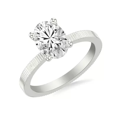 Fluted Solitaire Engagement Ring