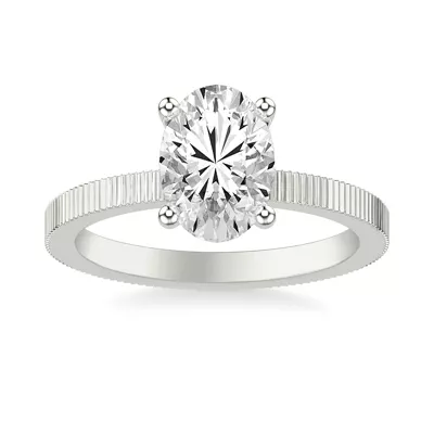 Fluted Solitaire Engagement Ring