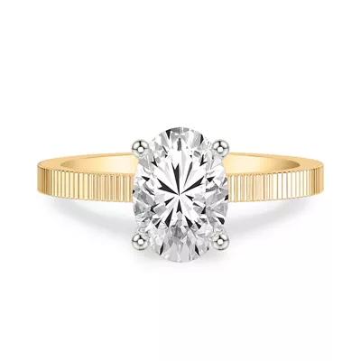 Fluted Solitaire Engagement Ring