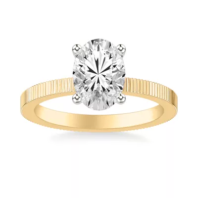 Fluted Solitaire Engagement Ring