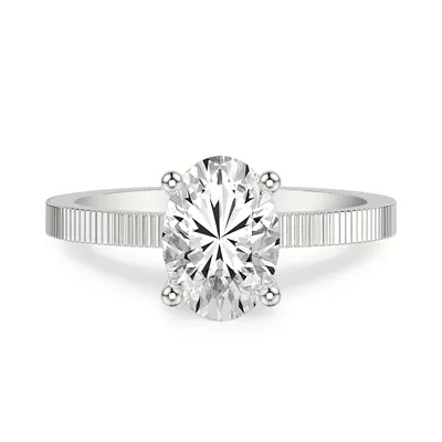 Fluted Solitaire Engagement Ring