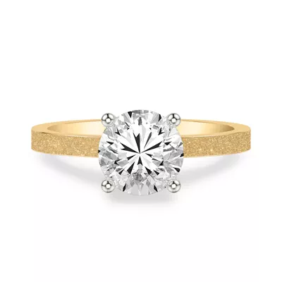 Astra Textured Solitaire Engagement Ring
