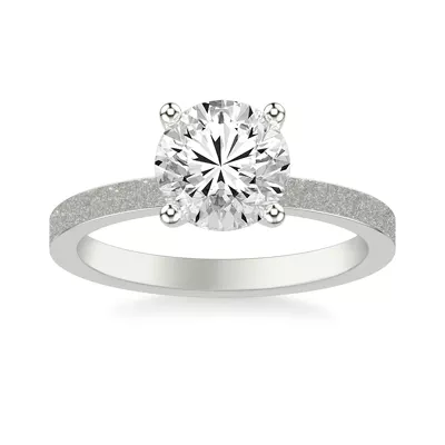 Astra Textured Solitaire Engagement Ring