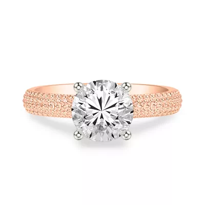 Beaded Solitaire Engagement Ring