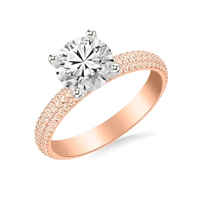 Beaded Solitaire Engagement Ring