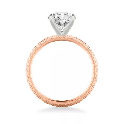 Beaded Solitaire Engagement Ring
