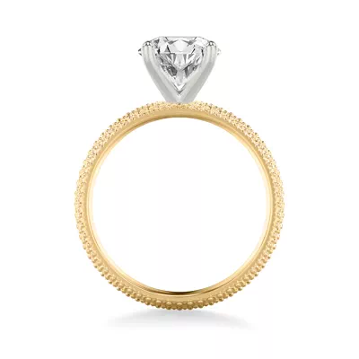 Beaded Solitaire Engagement Ring