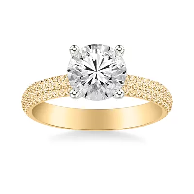 Beaded Solitaire Engagement Ring