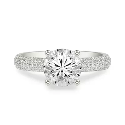 Beaded Solitaire Engagement Ring