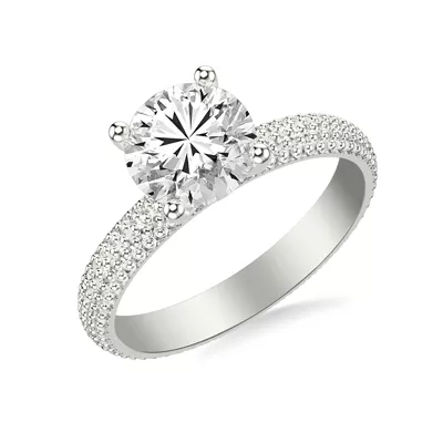 Beaded Solitaire Engagement Ring