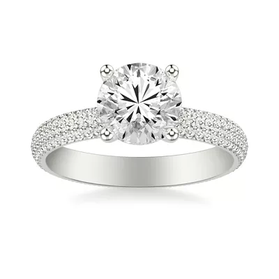 Beaded Solitaire Engagement Ring