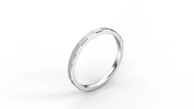 Faceted Grooved Stackable Band (1.5mm)