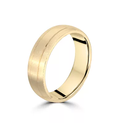 Satin Low Dome Grooved Band (6mm)