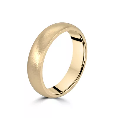Hammered Satin Dome Comfort Fit Band (5mm)
