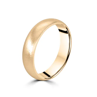 Hammered Satin Dome Comfort Fit Band (5mm)