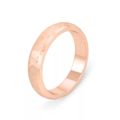 Hammered Matte Center Comfort Fit Band (4mm)