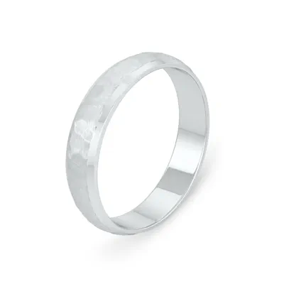 Hammered Matte Center Comfort Fit Band (4mm)