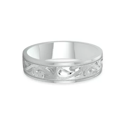 Hand Engraved Scroll Band (6mm)