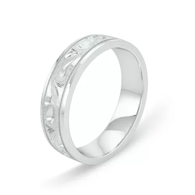 Hand Engraved Scroll Band (6mm)
