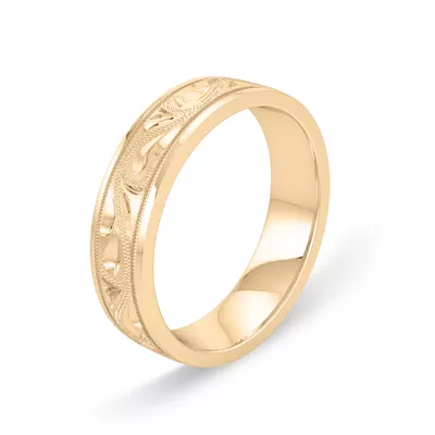 Hand Engraved Scroll Band (6mm)