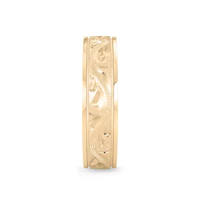 Hand Engraved Scroll Band (6mm)