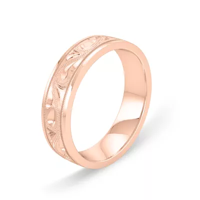 Hand Engraved Scroll Band (6mm)