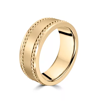 Matte Center Rope Edge Comfort Fit Band (8mm)