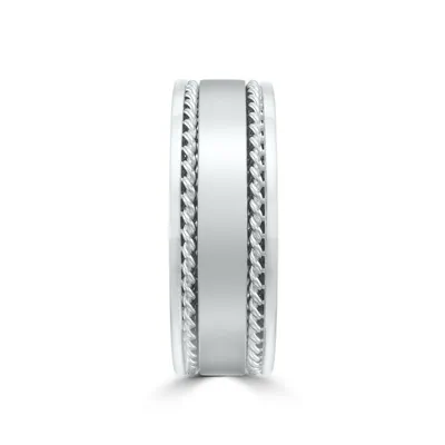Matte Center Rope Edge Comfort Fit Band (8mm)
