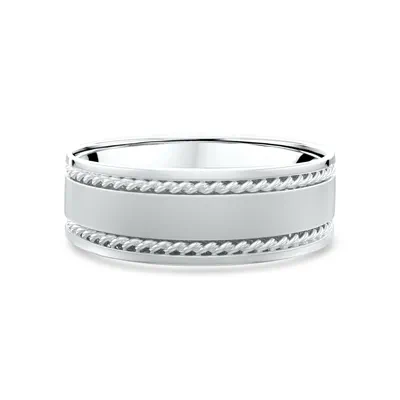 Matte Center Rope Edge Comfort Fit Band (8mm)