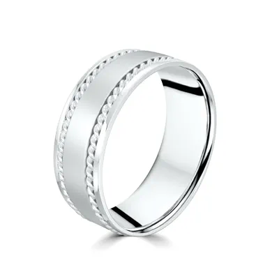 Matte Center Rope Edge Comfort Fit Band (8mm)