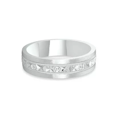 Geometric Milgrain Band (6mm)