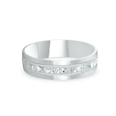 Geometric Milgrain Band (6mm)
