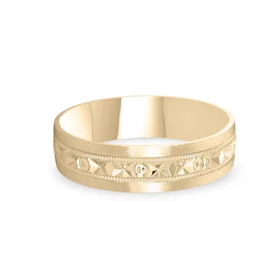 Geometric Milgrain Band (6mm)