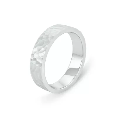 Hammered Satin Flat Comfort Fit Band (4mm)