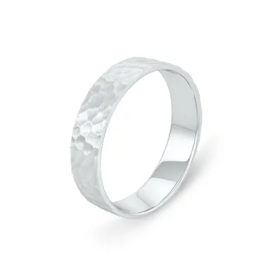Hammered Satin Flat Comfort Fit Band (4mm)