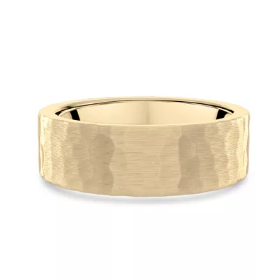 Hammered Satin Flat Comfort Fit Band (6mm)