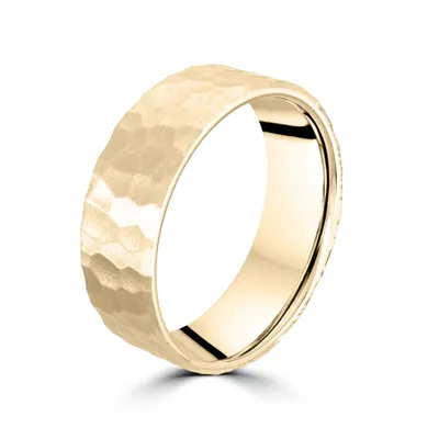 Hammered Satin Flat Comfort Fit Band (6mm)