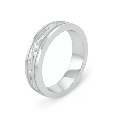 Hand Engraved Scroll Band (5mm)