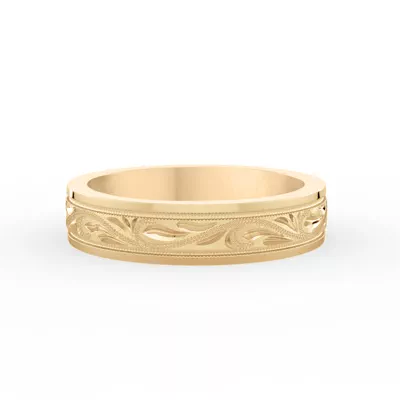 Hand Engraved Scroll Band (5mm)
