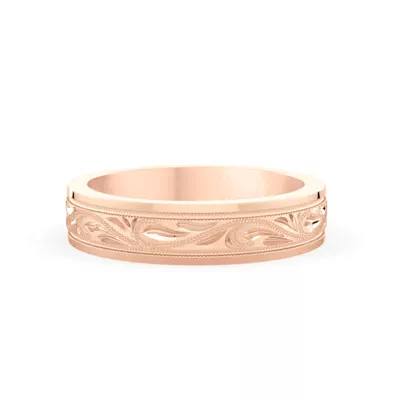 Hand Engraved Scroll Band (5mm)