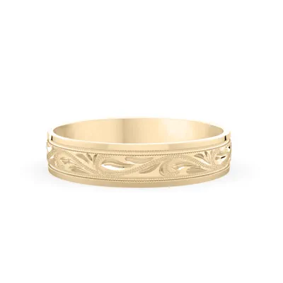 Hand Engraved Scroll Band (5mm)