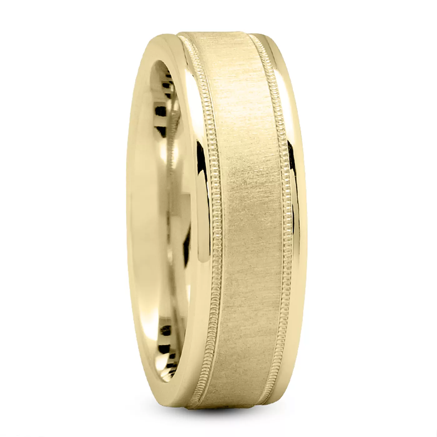 Beryl Milgrain And Satin Finish Band (7mm)