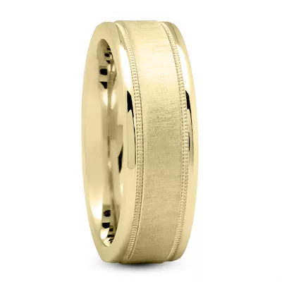 Beryl Milgrain And Satin Finish Band (7mm)