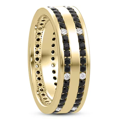 Black-White Double Row Eternity Band (7mm)