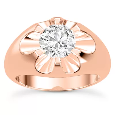 Sculpted Diamond Engagement Ring