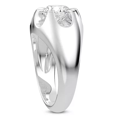 Sculpted Diamond Engagement Ring